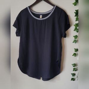 Lole Black Back Split Drapey Top